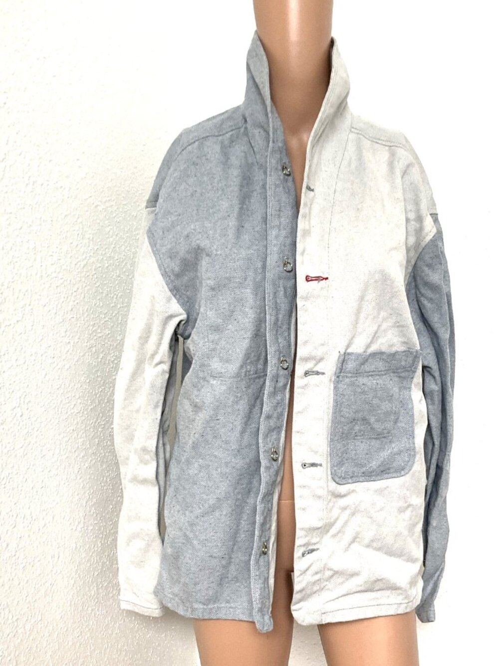 Imperfects Women's Large Gray Denim Shacket Shirt Jacket Button Front